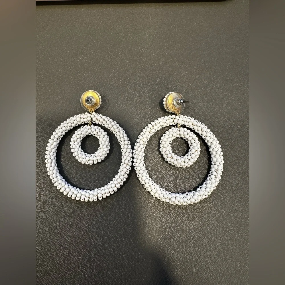 J Crew Factory Boho Beaded Statement Earrings - Picture 5 of 8